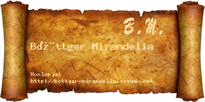 Böttger Mirandella névjegykártya